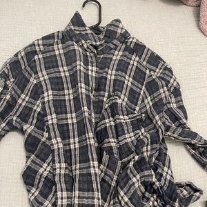 Free People Blue Flannel